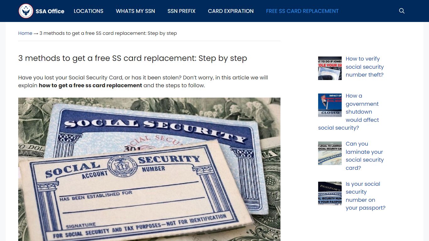 3 methods to get a free ss card replacement: Step by step - SSA Offices